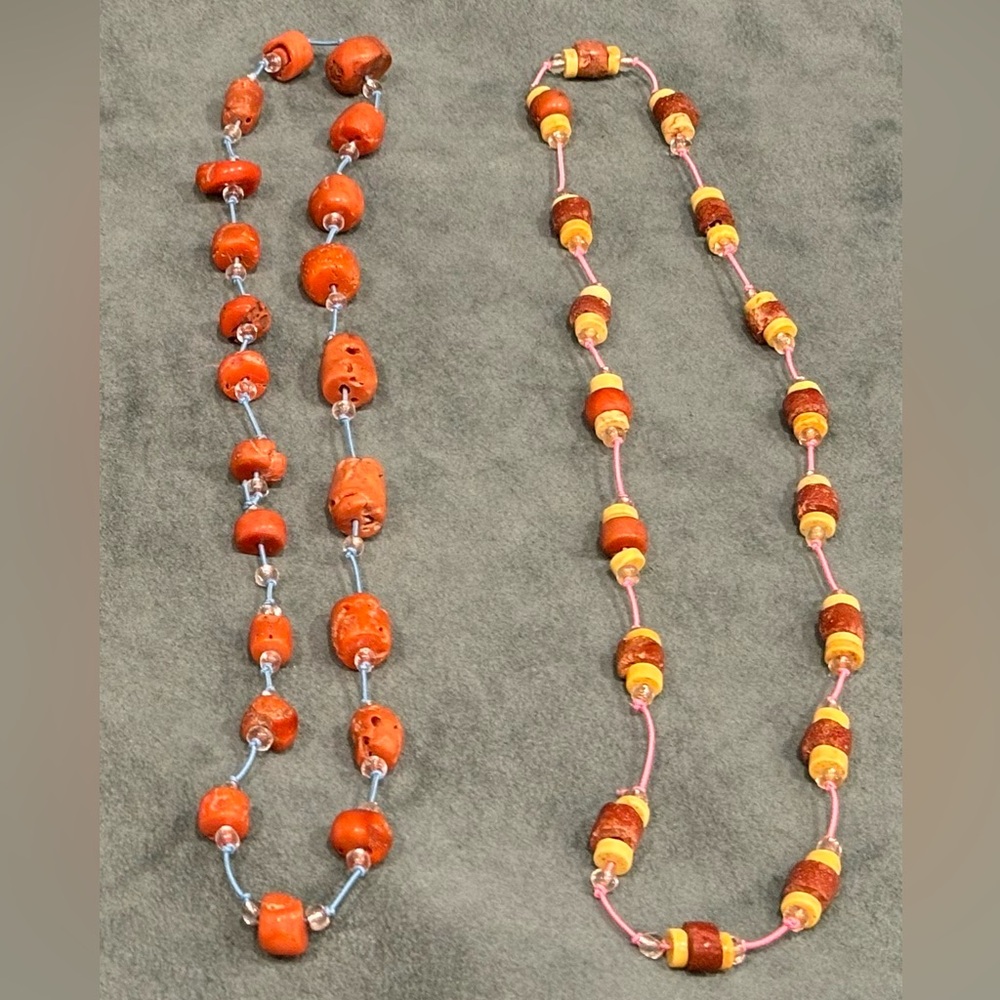 Pair of 100% Recycled Bead Necklaces